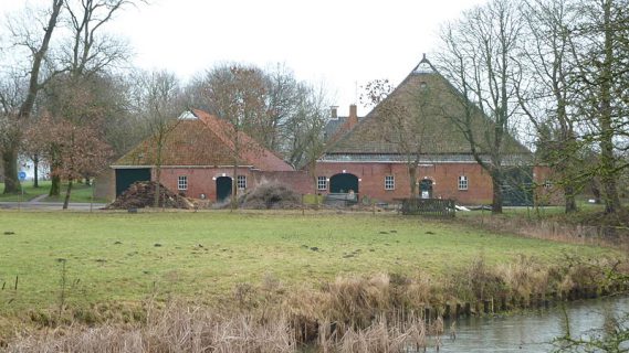 Decoratieve afbeelding van Enne Jans Heerd in Maarhuizen van de achterzijde gefotografeerd