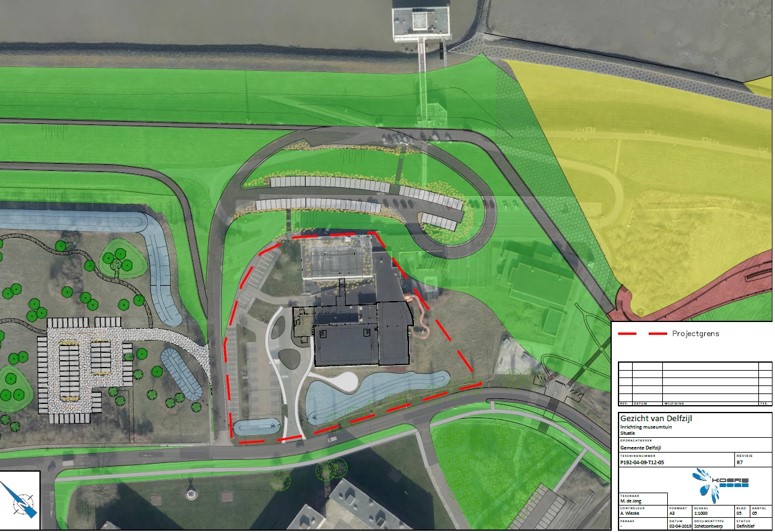 Plattegrond van het terrein van MuzeeAquarium in Delfzijl.