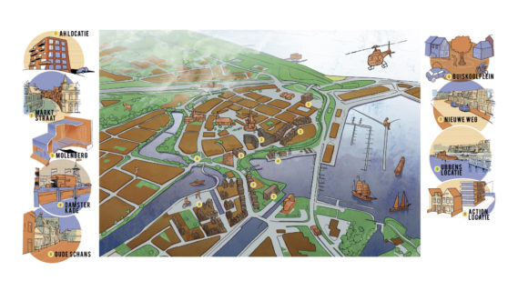 Plattegrond van de gebiedsontwikkeling in Delfzijl Centrum Zuidoost