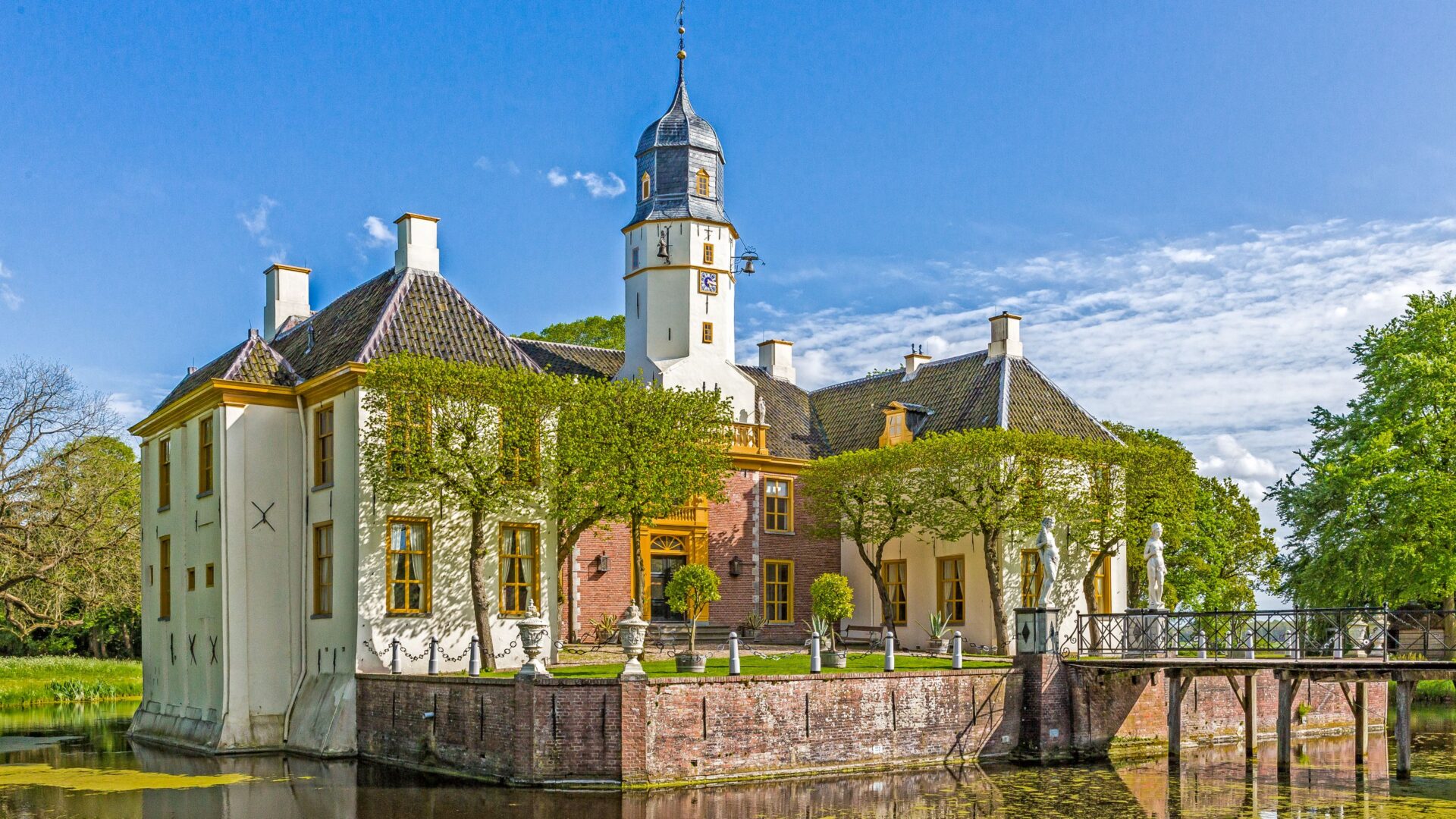 Decoratieve afbeelding van de Fraeylemaborg in gemeente Midden-Groningen