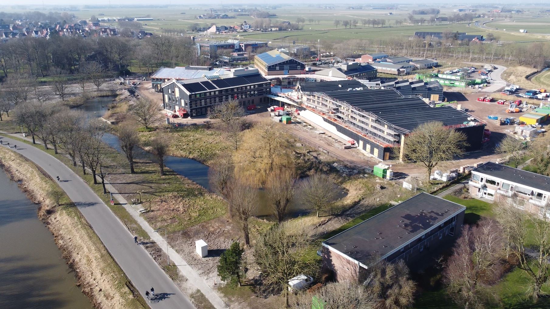 De scholencampus in aanbouw