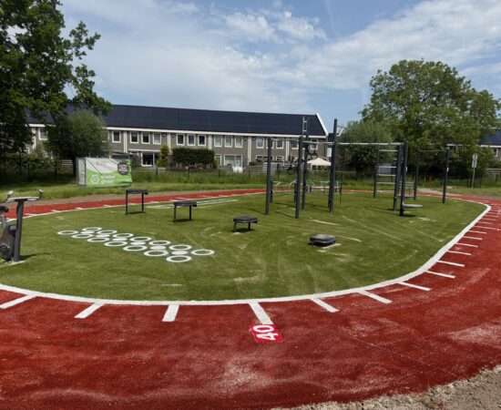 De gerealiseerde Hyrox baan in Opwierde
